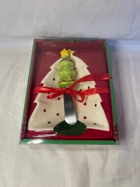 HOME for the Holidays Cheese spreader and dish Christmas Tree